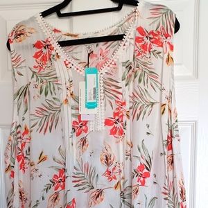 3X NWT sleeveless tropical blouse from Skies Are Blue